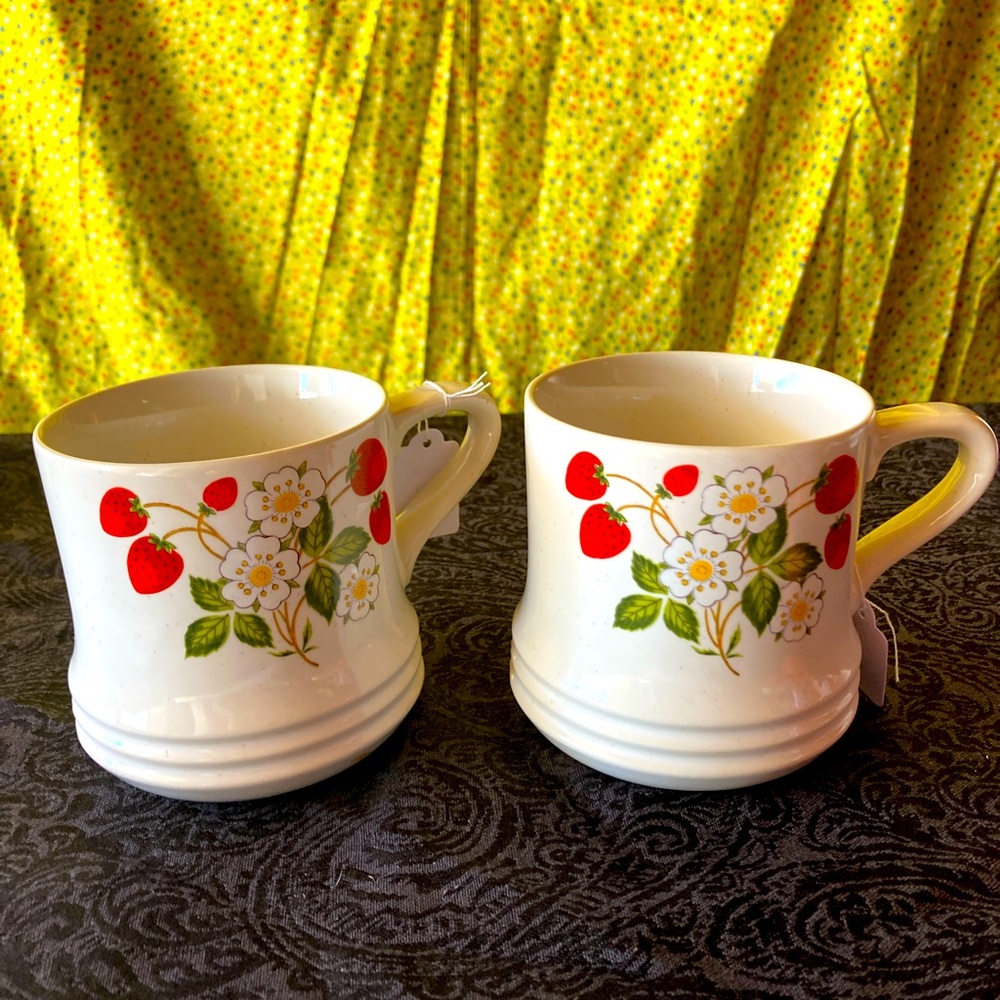Vintage Strawberry Mugs